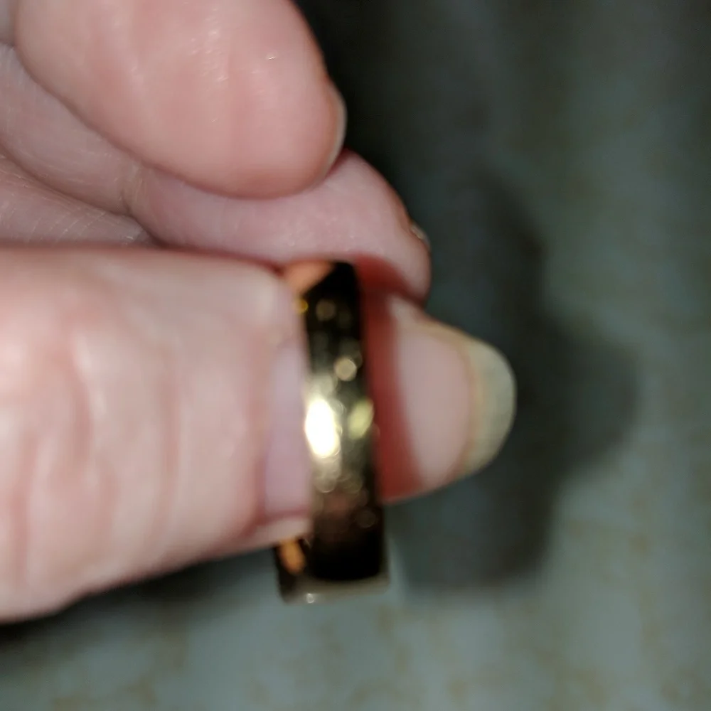 Mens 18k gold over Sterling Silver Created sapphire band ring